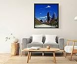 VERRE ART Black Floater Framed Canvas - Wall Decor for Living Room, Bedroom, Office, Hotels, Drawing Room (22in X22in) - Benjamin Franklin