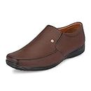 JOHN KARSUN Brown Vegan Leather Uniform Shoes for Men - 8 UK