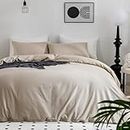 JELLYMONI Linen Gray Duvet Cover Queen Size - 100% Washed Cotton Linen Like Textured Comforter Cover, 3 Pieces Breathable Soft Bedding Set with Zipper Closure (Linen Gray, Queen 90"x90")