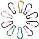 SZXMDKH 10 Pcs Carabiner Clip, 46mm/1.6inch Multicolor Locking Key Chain Clips for Camping Traveling Hiking Keychains Keyring Outdoor