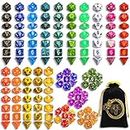 DND Dice Set, 140PCS Polyhedral Game Dice, 20 Set Double Color DND Role Playing Dice with 1 Big Pouch for Dungeon and Dragons DND RPG MTG Table Games Dice D4 D8 D10 D12 D20
