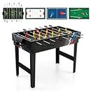Maxmass 4 in 1 Multi Games Table Set, Mini Tabletop Combo Table with Football, Air Hockey, Billiards and Table Tennis, Wooden Sports Game Table for Party Family Gatherings