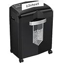 Bonsaii 12-Sheet Cross-Cut Paper Shredder for Home Office Use, 20-Minutes Heavy Duty Shredder, 16 Litres Pullout Bin & 4 Casters for Credit Card Jam-Proof Shredding Machine C266-A (Overall Packaging)