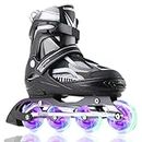 Sowume Adjustable Roller Blades for Girls and Boys, Inline Skates with All Light Up Wheels, Patines para Mujer for Kids and Adults, Men, Women