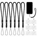 cobee 6Pack Hand Wrist Strap Lanyard, Cell Phone Lanyard Strap Holder for Around The Hand Adjustable Nylon Wristlet Straps Keychain String for Cell Phone Case Holder (6pcs Lanyard + 6pcs Patch)