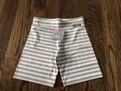 NEW Matilda Jane Clothing Girls Striped Bike Shorts - Size 10 - Gray / Ivory