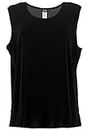 Jostar Women's Sleeveless Tank Top - Plus Size Round Neck Solid Casual Basic Soft Side Slit Non Iron T Shirts 2010AY-TXS1-BLK 2X Black