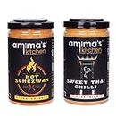 Amima's Kitchen Hot Schezwan & Sweet Thai Chilli Seasoning Sprinkler Jar Combo (100g X 2 Pack) - Perfect for Popcorns, Salads, Nachos, French Fries | No Synthetic Color