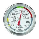 TFA Dostmann 141029 BBQ Thermometer, Analog, 14.1029, zur Garraumtemperaturmessung, für den Grill/Smoker, aus Edelstahl, 18/8, Silber, Ø 52 x H 67 mm