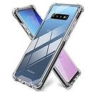 ProCase Samsung Galaxy S10 Plus Clear Case Cover, Ultra Slim Hybrid Soft TPU Bumper Cushion Cover with Black Edge, Reinforced Corners, Anti-Scratch Drop Protection –Clear