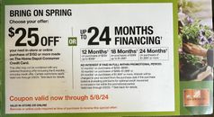 Home Depot $25 off $150 or Financing w/ HD Card - In Store/Online - Exp 5/8/24
