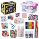 Fun Craft Arts and Crafts Supplies Kit with Storage Box | 400+ pieces arts and crafts for toddlers kids scissors