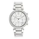 Michael Kors Parker Chronograph Quartz Watch with Silver Tone Stainless Steel Strap for Women MK5353