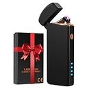 Gifts for Him Her Men Boyfriend Husband, Coquimbo Electric Lighter USB Rechargeable Windproof Lighter, Flameless Dual Arc Plasma Lighter for Household Candle Incense Fireplace