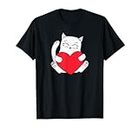 Amor del corazón del gato Kawaii Camiseta