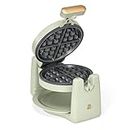 Rotating Belgian Waffle Maker, Black, by Drew Barrymore Flower, Makes 1-Inch Thick Waffles, Stainless Steel (Sage Green)