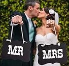 Pop the Party Mr Mrs Chair Bunting Banner Garland Photo Props Decoration 2Pcs Color Black