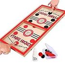 WHISTLE INTERNATIONAL 24" Professional Large Size Fast | Faster | Fastest Finger First String Hockey Sling Puck Indoor Board Games & Toys For Kids Children Adults & Family. (Red)