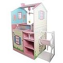 Olivia's Little World - All in One 16-18 inch Baby Doll Wooden Nursery Center - Double Sided Dollhouse for Baby Dolls with Swings - Multi- Functional Changing Station, Gift for kids- Pink & Blue
