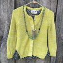 Anthropologie Sweaters | Anthropologie Field Flower Cardigan Sweater Knit Cottagecore Whimsy Quirky | Color: Green/Yellow | Size: Xs