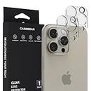CASEGEAR Clear Camera Lens Protector Guard for iPhone 15 Pro/15 Pro Max (Clear), Built With 9H Tempered Glass | Scratch Resistant | HD Clarity | Complete Coverage - 2 Pack