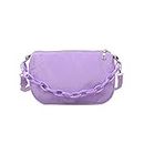 SKINII Women's Handbags， Borse a tracolla in nylon casual da donna Borse a tracolla a catena a colori solido femminile borsa a tracolla da donna (Color : Purple)