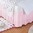 YRM - 400 Collection Bed Skirt Frill Bedsheet Microfiber Upto 15" Drop Expertise Tailored Fit Wrinkle Free Ruffle Bed Skirt - Queen Size (60" x 72" Inches) + 15" Drop Length | Baby Pink