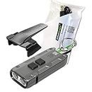 Nitecore TIP SE 700 Lumen USB-C Rechargeable Keychain Flashlight EDC with EdisonBright Charging Cable Bundle (Grey)