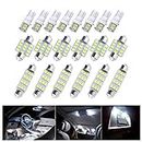 20PCS Car Interior Lights - Soft Bright White 6500K LED Bulbs - Automotive Replacement Lighting Products for Dome Map Reading Trunk Courtesy License Plate Lights(White)