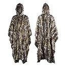 LOOGU Ghillie Suits, Poncho Style Ghillie Suit 3D Leaf Super Lightweight Camouflage Outfit for Hunting, Shooting, Wildfowl, Paintball, Bird Watching, Halloween or Christmas