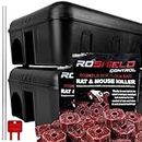 2 X Roshield Extra Large External Tamper Proof Rodent Bait Box & Wax Block Rat Poison Kit - Garden & Home Treatment Killer Safety Kit (2 Boxes & 300g Blocks)…