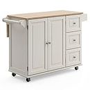 Liberty White Kitchen Cart with Wood Top by Home Styles