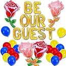 LaVenty 23 PCS Be Our Guest Party Decoration Beauty And The Beast Birthday Party Supplies Reception Banner Bachelorette Engagement Party Decorations