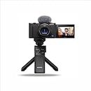 Sony Digital Camera ZV 1 for Content Creators (Compact, Video Eye AF, Flip Screen, in-Built Microphone, Bluetooth Shooting Grip, 4K Vlogging Camera for Content Creation) - Black
