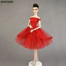 Vestido de princesa de encaje rojo para muñeca de 11,5" trajes ropa vestidos de fiesta accesorios