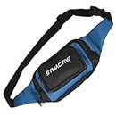 Amazon Brand - Symactive Waist Bag Men Women Fanny Pack BumBag Travel Pouch with Crossbody Strap Water-Resistant for Document Cash Phone Passport Belt Motorcycling Outdoor Cycling Camping (Sky Blue)