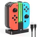 FYOUNG Controller Charger Dock Compatible with Nintendo Switch/Switch OLED for Joycons, Charging Stand Station Compatible with Switch/Switch OLED Controller Accessories with a USB Type-C Charging Cord