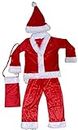 Kkalakriti Santa Claus Boy Christmas Festival Fancy Dress Costume In Velvet for Kids (4-6 Years) |Theme Party| Red