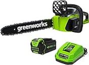 Greenworks 40V 16" BL Chainsaw, 4.0Ah Battery and Charger Included