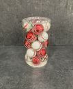 Pier 1 Imports Glass Ornaments Christmas Tree 20 Pc Red Green White Small 1 1/8"