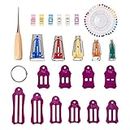 GORGECRAFT Bias Tape Maker Set Jelly Roll Sasher Tool Multi-Sizes Folding Fabric and Biasing Strips with Quilting Pins Clips for Sewing Quilting
