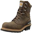 Carhartt Men's 8" Waterproof Composite Toe Leather Logger Boot CML8360 Fire and Safety, Crazy Horse Brown, 10