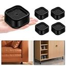 shouwuhho 4 Pack Furniture Risers Adjustable Bed Risers Heavy Duty Lifts Height 1", Square Stackable Bed Risers 1, 2 or 3 Inch for Desk Leg Table Couch Sofa Chair Bed Frame Legs Dorm, Black