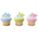 NEW BABY  CUPCAKE PICKS/FAVOURS  FOR CAKES (12)