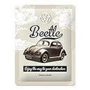 Nostalgic-Art Cartel de Chapa Retro VW – Beetle – Idea de Regalo de Escarabajo Volkswagen, metálico, Diseño Vintage para decoración, 15x20x0.2 cm