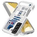 Candykisscase Case for Samsung Galaxy S22, R2D2 Astromech Droid Robot Pattern Shock-Absorption Hard PC and Inner Silicone Hybrid Dual Layer Armor Defender Case for Samsung Galaxy S22 5G