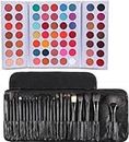 D.B.Z. Gorgeous me Eye Shadow 63 colors eye shadow palette & 24 Pcs MAKEUP BRUSHES (25 Items in the set) Multicolor, Shimmery, Matte & Glitter Finish