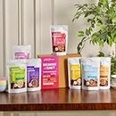 Kilobeaters weekly 7 day Breakfast box, Raw cacao clusters, Berry Clusters, Almond Cookie cereal, Chocolate Cookie cereal, Noatmeal, Raw cacao Noatmeal and Quicky Protein Meal Healthy Breakfast (Combo Pack of 7), Travel friendly breakfast