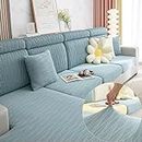 Magic Sofa Cover, Universal Ice Silk Elastic Sofa Cover, Anti-Slip Couch Cushion Covers, High Stretch Sofa Covers, Couch Covers for Sectional Sofa, Easy to Clean (Blue,Small)