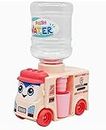 SAMVARDHAN Mini Bus Water Dispenser with 10 Cotton Clay Toy Trendy Moving Wheels School Bus car Toy with Mini Water Dispenser Tank for Kids (Pink)